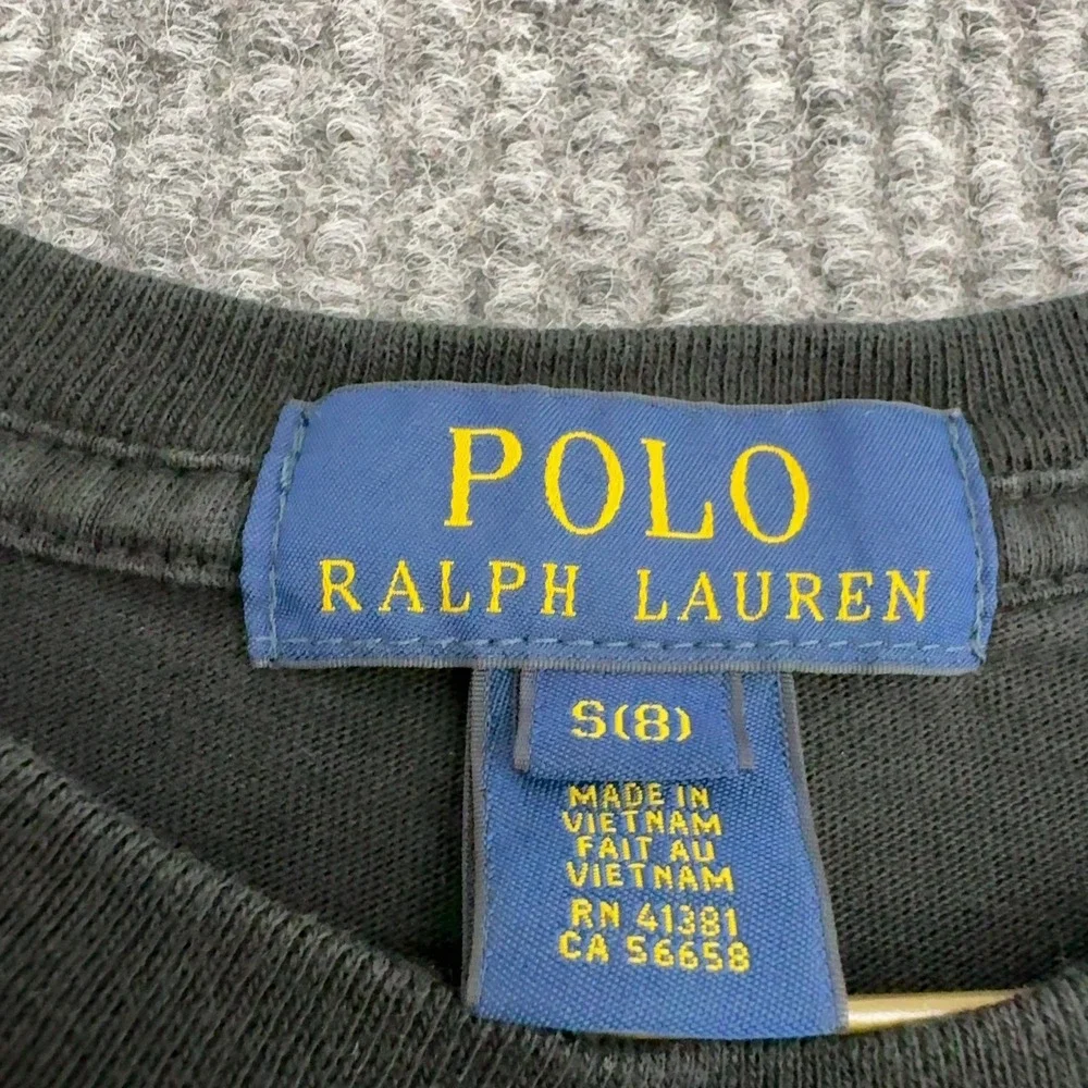 Polo Ralph Lauren T Shirt Boy S(8) Black Cotton Logo Short Sleeve Casual Classic